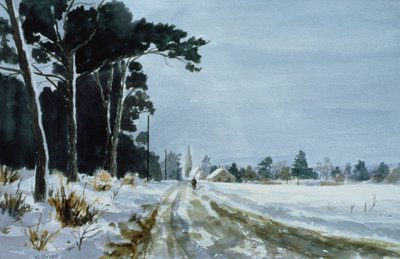 Hermitage Road en la Nieve (Pueblo de Higham, cerca de Rochester) de Vic Trevett